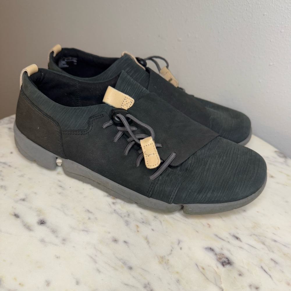 Clarks Trigenic Sneakers Size 8 M black Leather shoes comfort